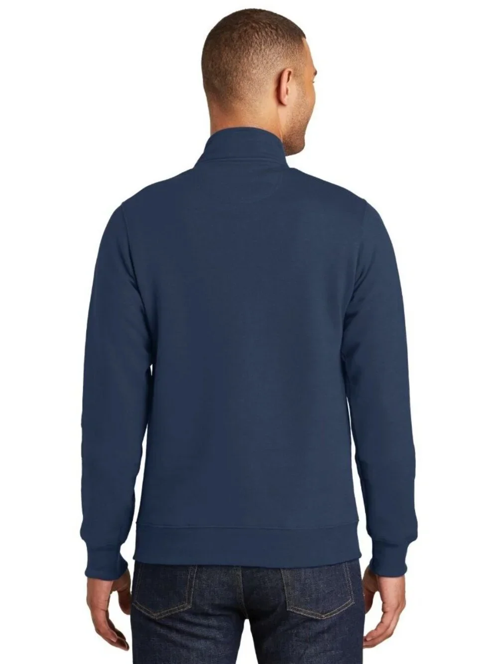 Banana Republic Men's M Navy Blue 1/4 Zip Pullover Sweatshirt Cotton Blend e1496